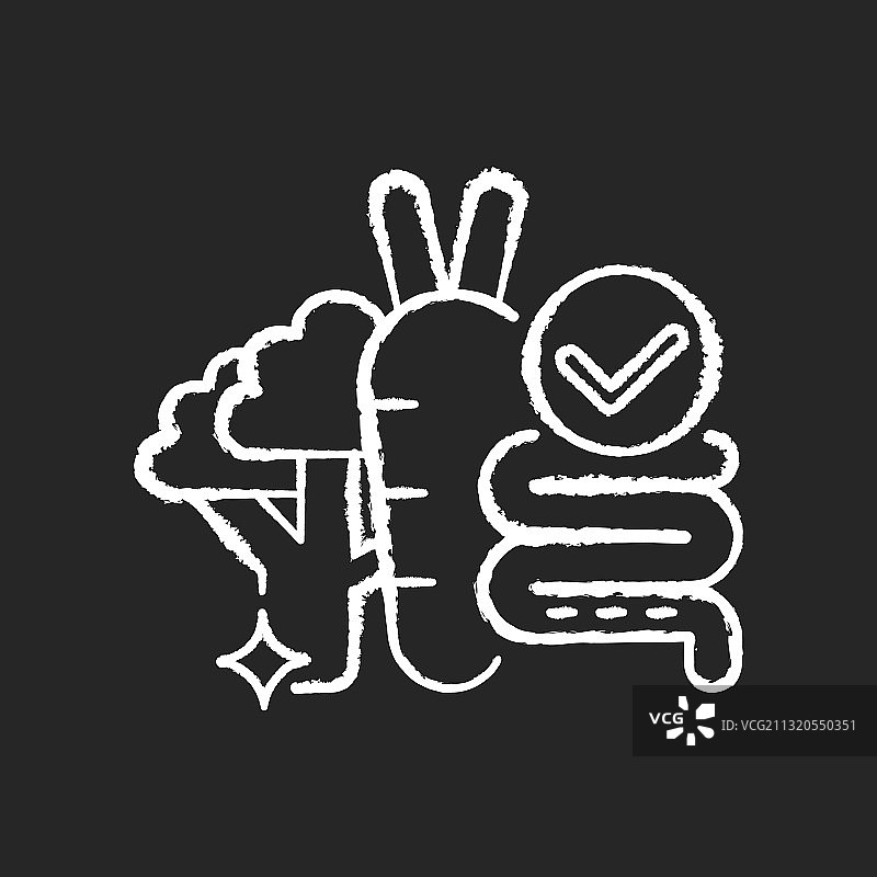 黑色背景上的纤维粉笔白色图标图片素材