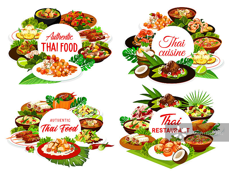 泰国美食餐厅圆形banner图片素材