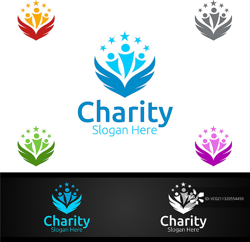 翅膀帮助手慈善基金会创意图片素材