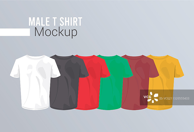 六件样机衬衫套装颜色图片素材