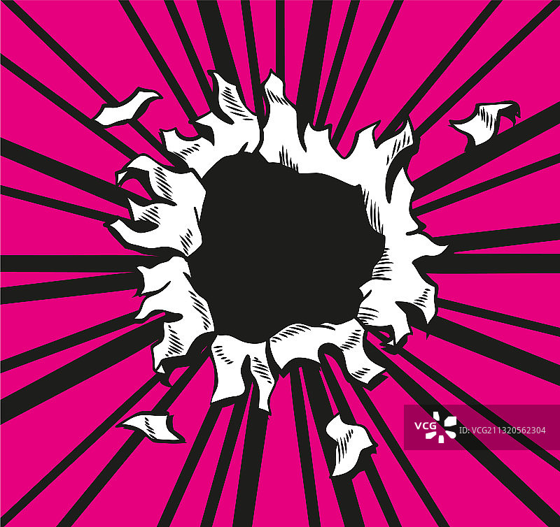 漫画书撕裂纸张效果图片素材