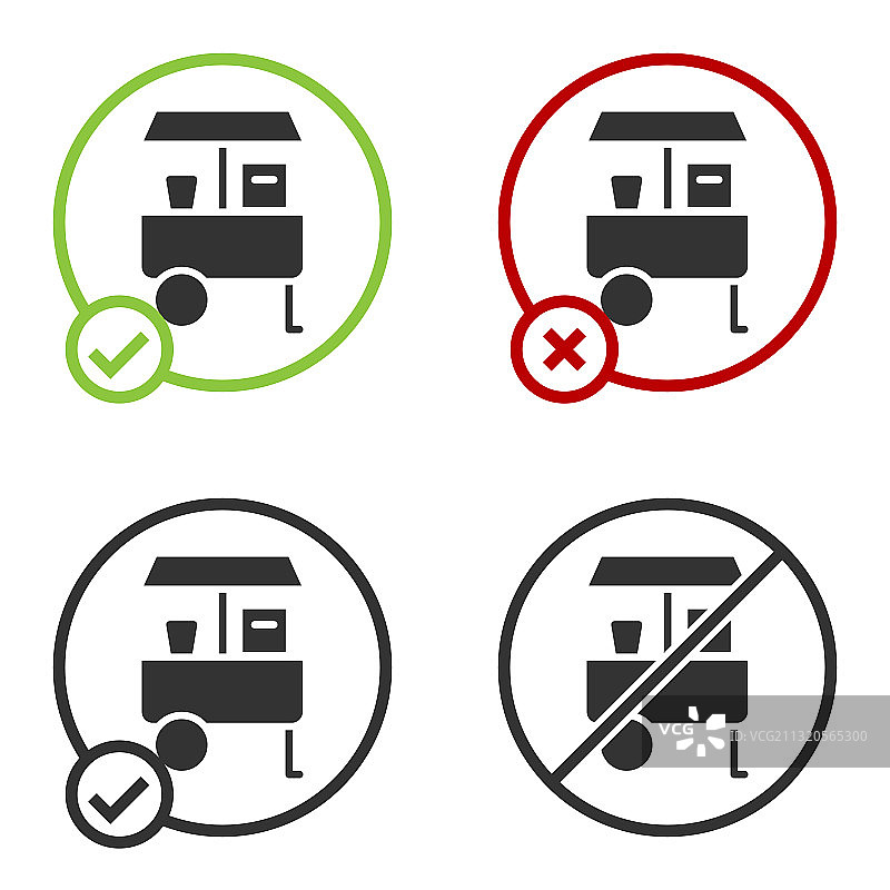 白色背景上的黑色快餐车图标图片素材