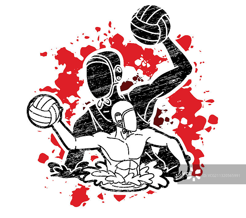 水球运动员卡通图片素材