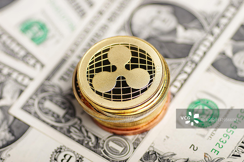 比特币，加密货币，瑞波币，莱特币图片素材