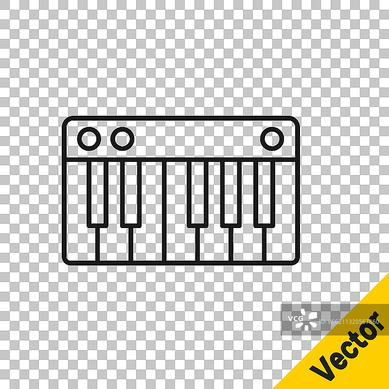 黑色线条音乐合成器图标图片素材