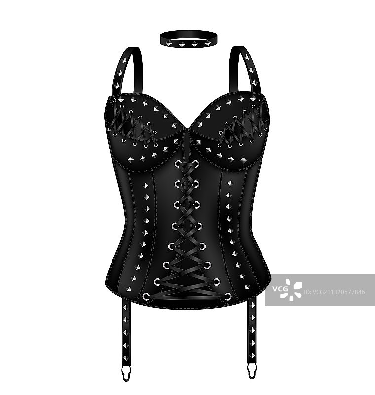 黑色皮革内衣插画图片素材