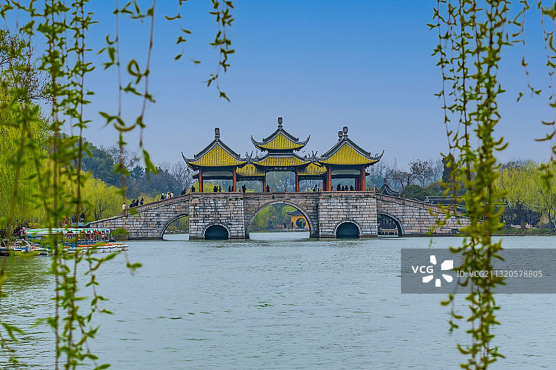 瘦西湖莲花桥（五亭桥），江苏扬州图片素材