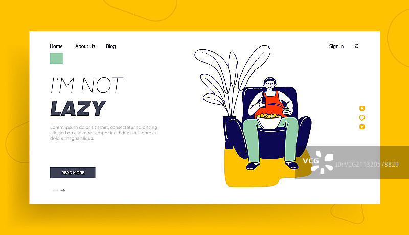 懒惰导致的退化和不健康的饮食习惯图片素材