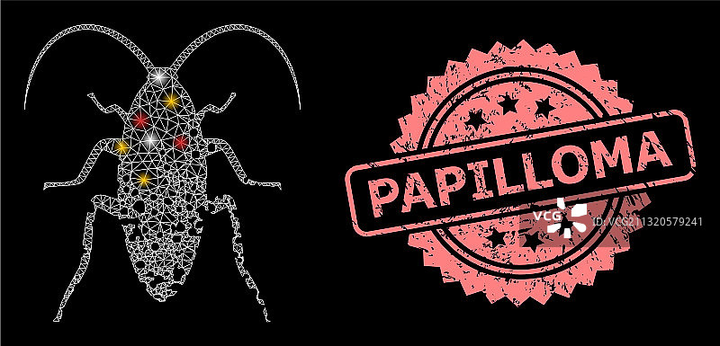 乳头状瘤印章和损坏的网络图片素材