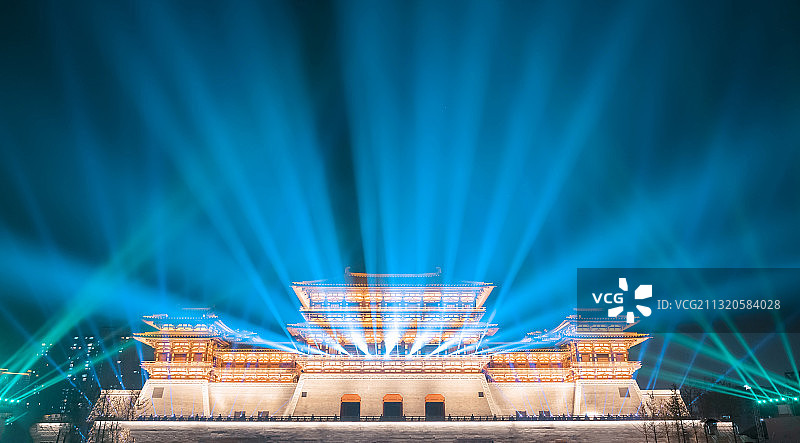 古城燈光秀图片素材