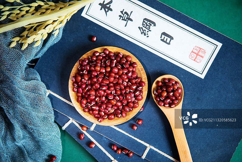 红豆，赤豆，本草纲目图片素材