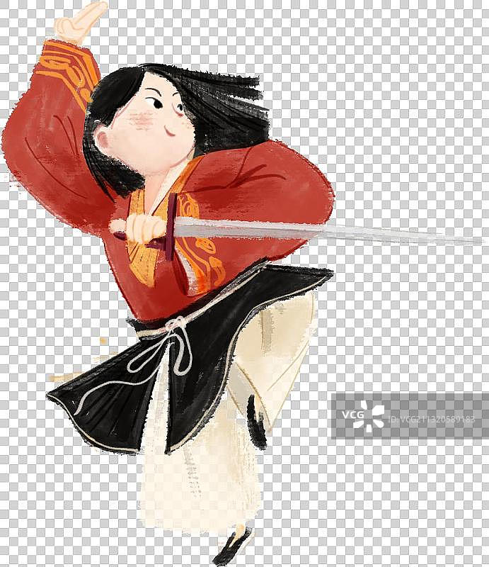 木兰习武图片素材