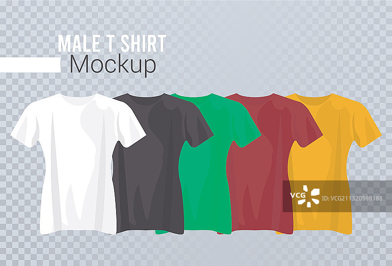 五件样机衬衫套装颜色图片素材