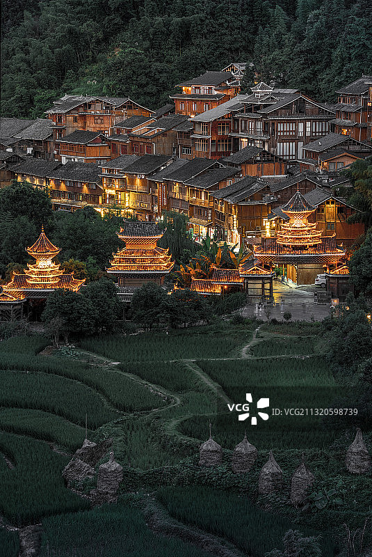 肇兴侗寨贵州侗寨侗族古建筑图片素材