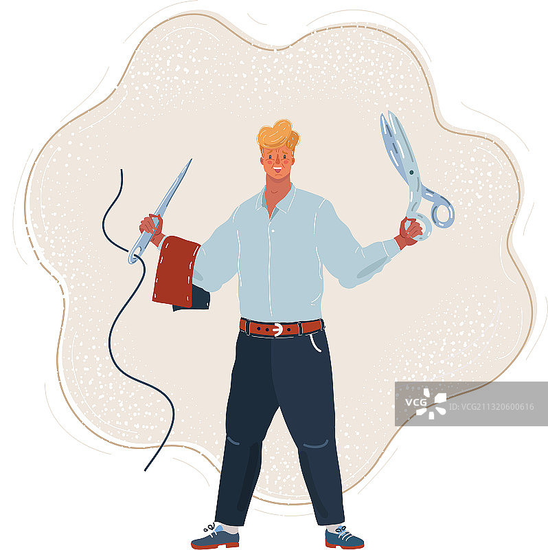 裁缝男人拿着图片素材