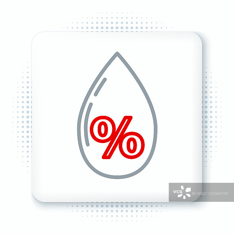 白色背景上的水滴百分比线条图标图片素材