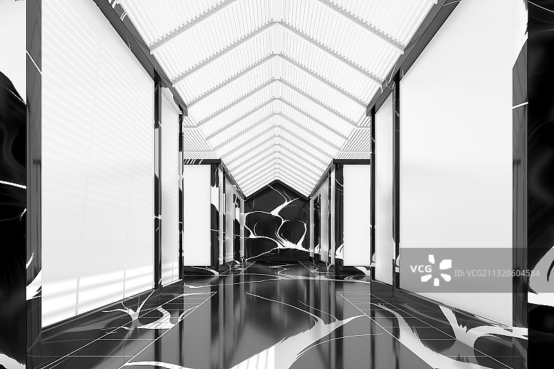 3D建筑内部空间背景图片素材