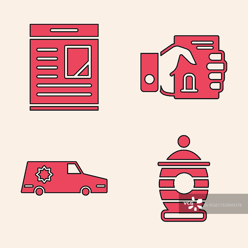 葬礼瓮死亡证明讣告套装图片素材