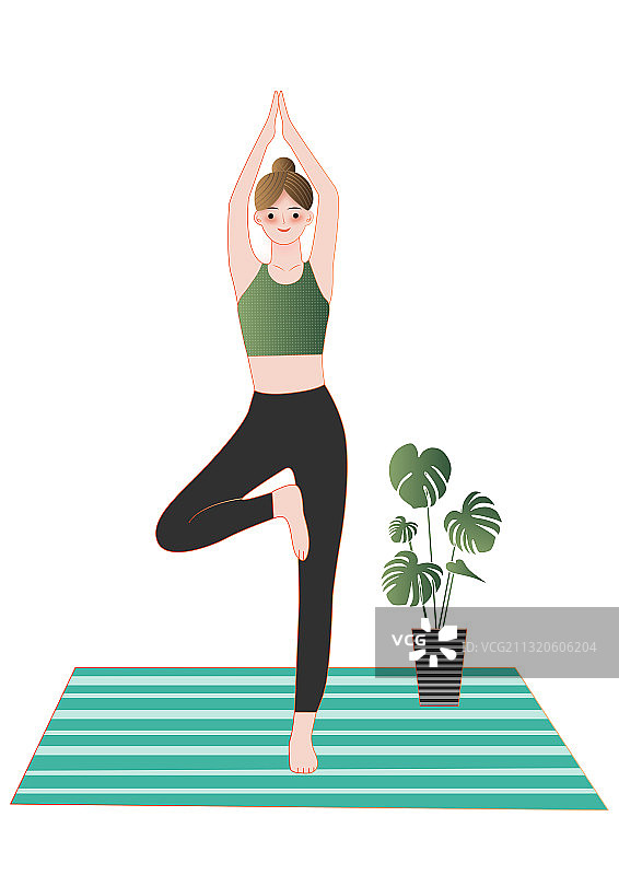 瑜伽运动女孩图片素材