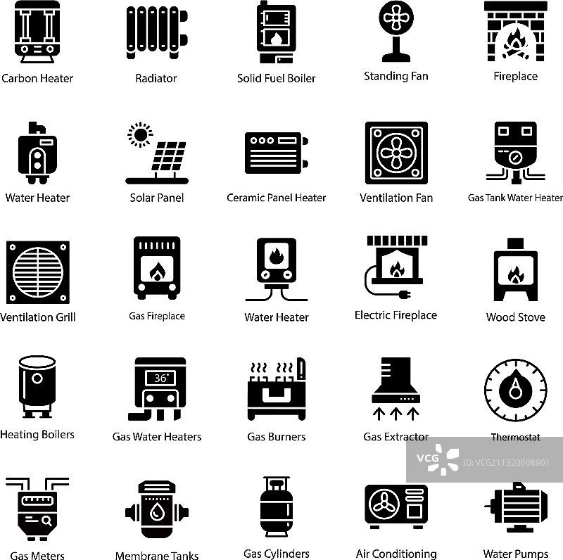 供暖设备标志图标图片素材