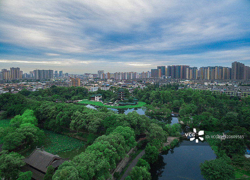 新都 桂湖 宝光寺 西南石油大学 城市天际线 三河场 新都一图片素材