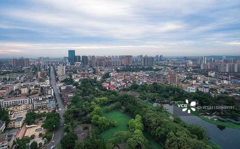 新都 桂湖 宝光寺 西南石油大学 城市天际线 三河场 新都一图片素材