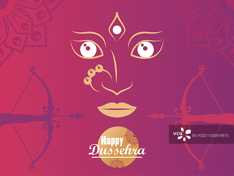 带有女神脸的十胜节快乐庆祝卡片图片素材