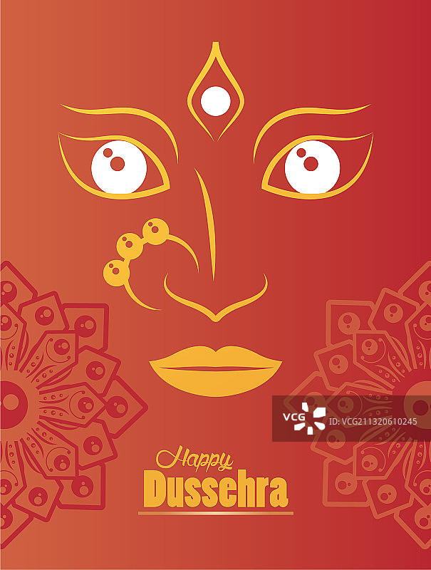 带有女神脸的十胜节快乐庆祝卡片图片素材