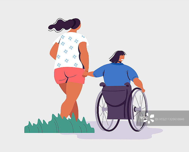 卡通残疾妇女图片素材