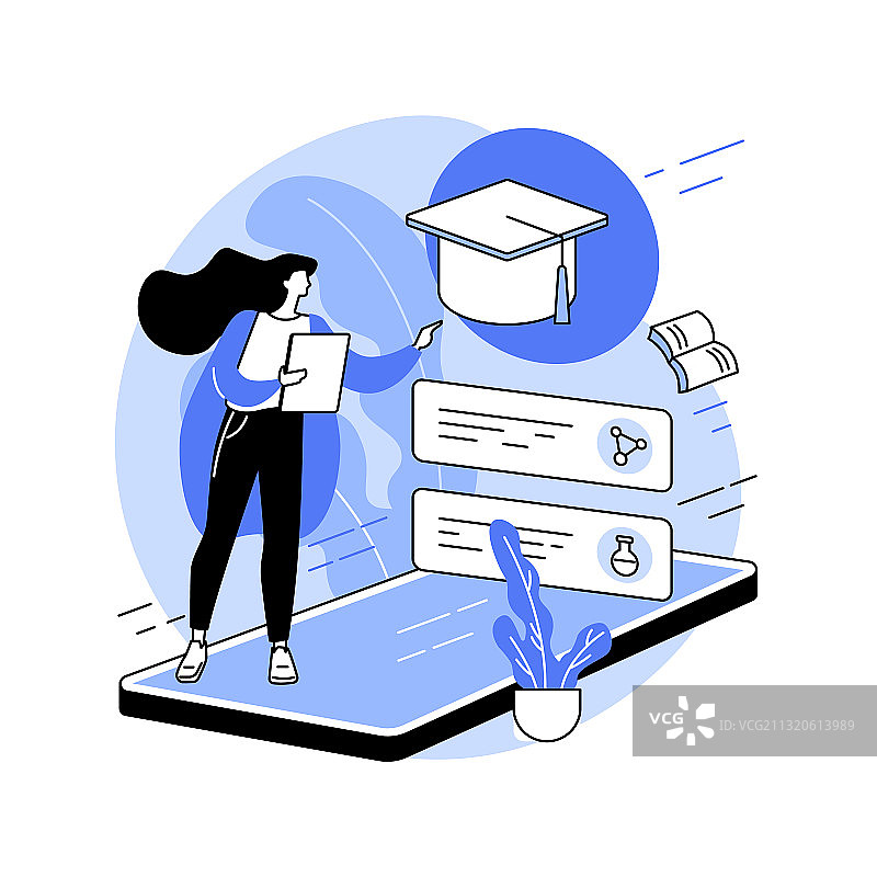 在线学校平台抽象概念图片素材