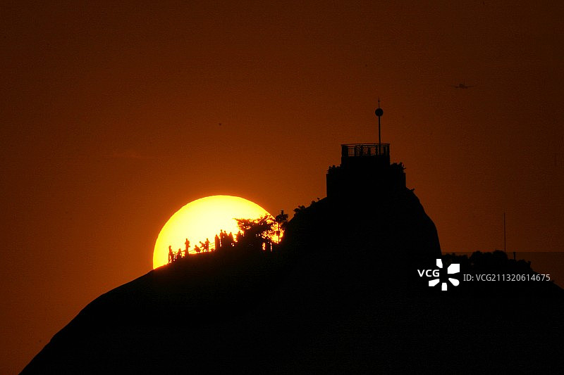 日光岩夕阳图片素材