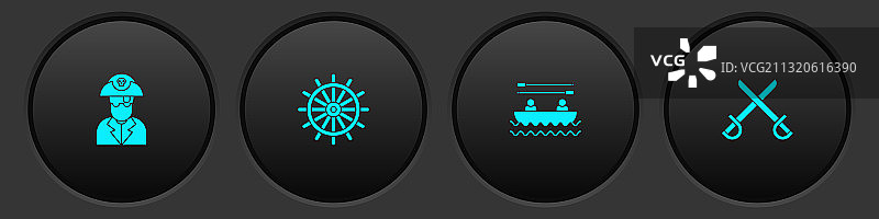 海盗船长方向盘船模型套装图片素材