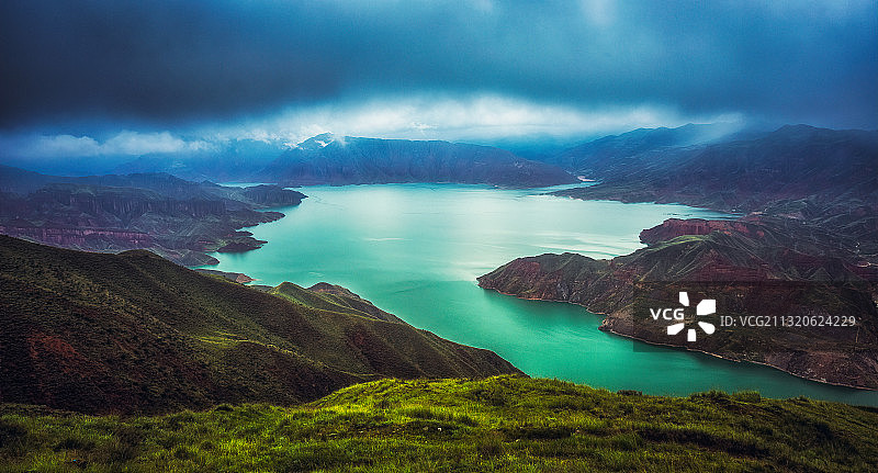 青海坎布拉国家森林公园李家峡水库图片素材