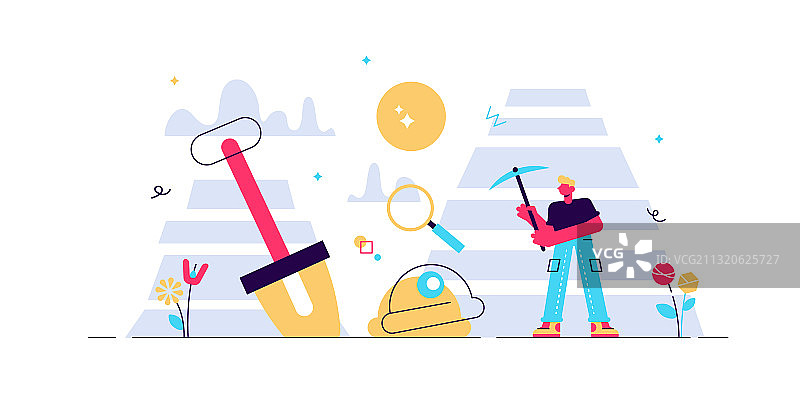 扁平风格地质插画图片素材