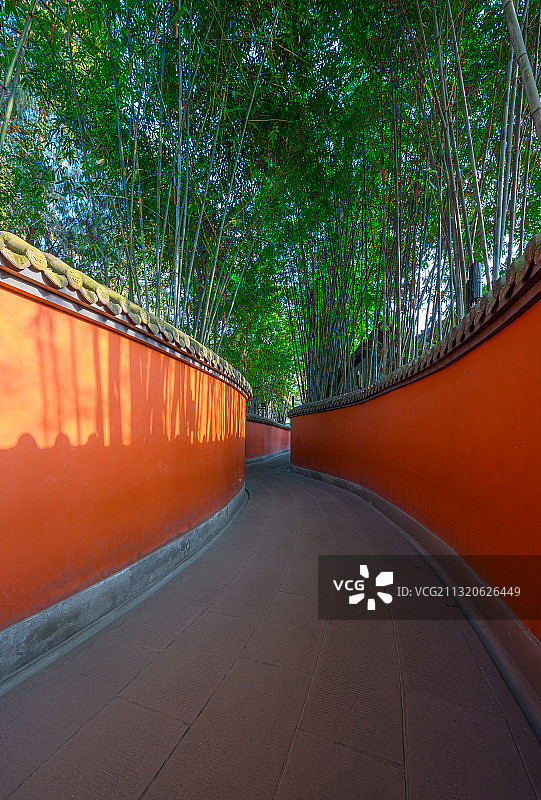 中国四川成都武侯祠竹林古巷景色图片素材