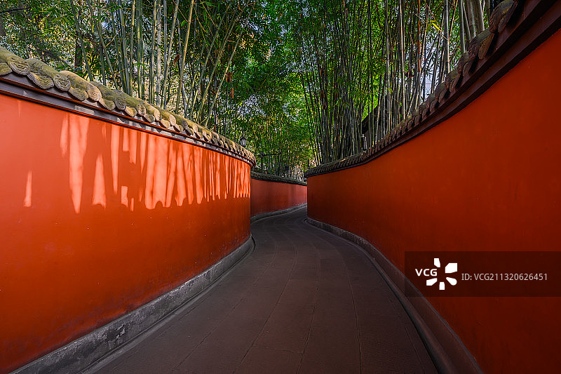 中国四川成都武侯祠竹林古巷景色图片素材