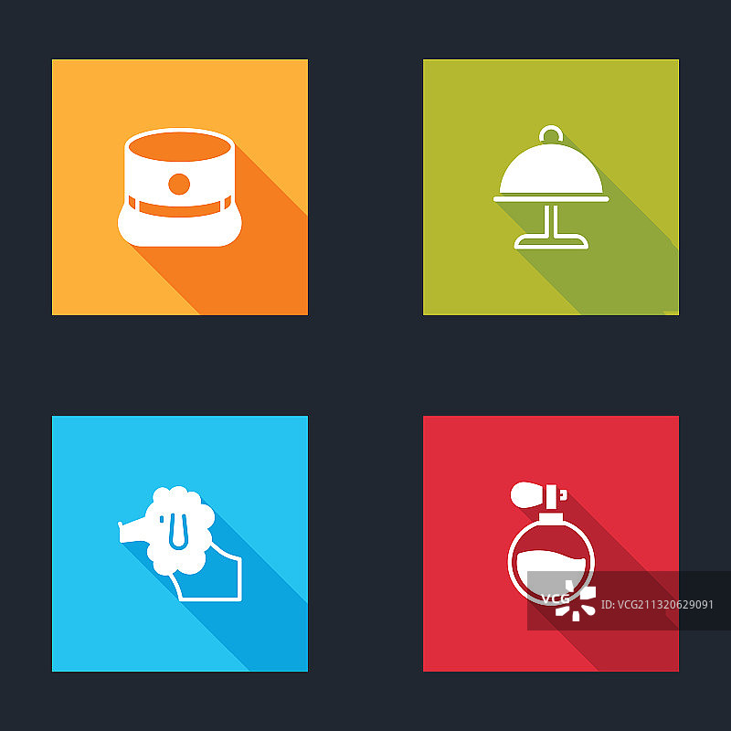 帽子托盘贵宾犬套装图片素材