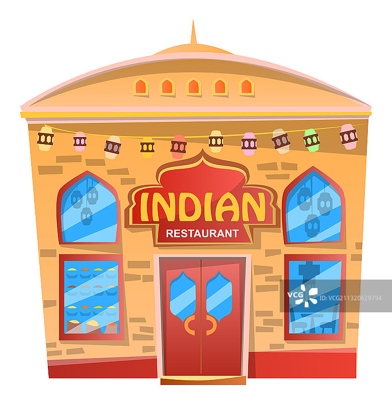 印度餐厅亚洲自助餐厅外观设计图片素材