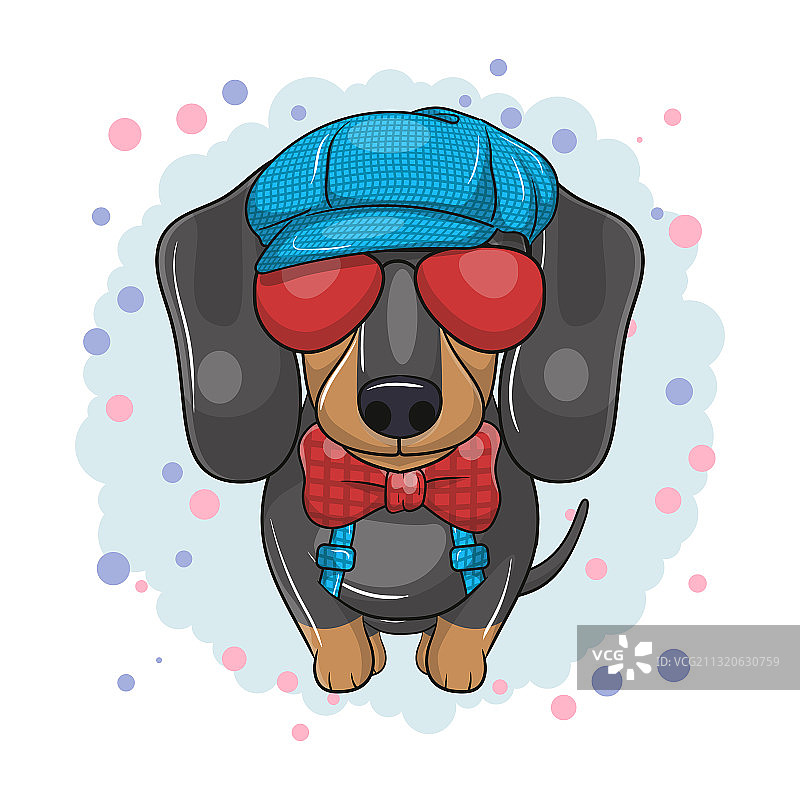 戴假发和太阳镜的可爱潮人图片素材