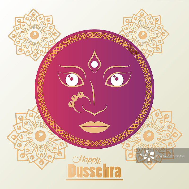 带有女神脸的十胜节快乐庆祝卡片图片素材