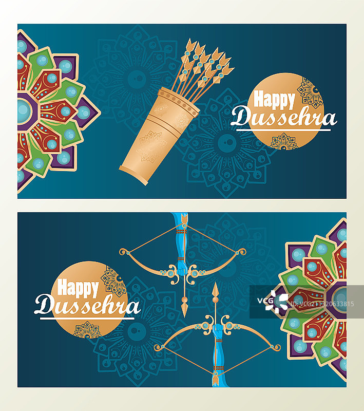 Dussehra节庆曼陀罗贺卡图片素材