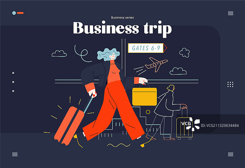 商务主题-出差网页模板图片素材