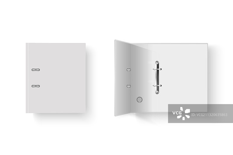 3D打开和关闭的逼真白色空白图片素材
