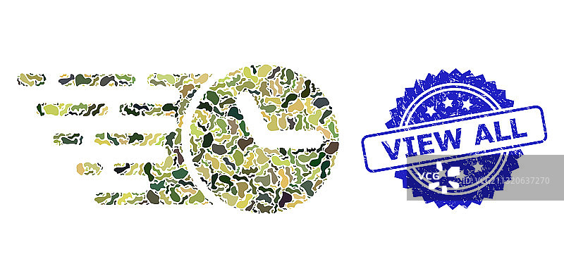 橡胶印章和军事迷彩图片素材