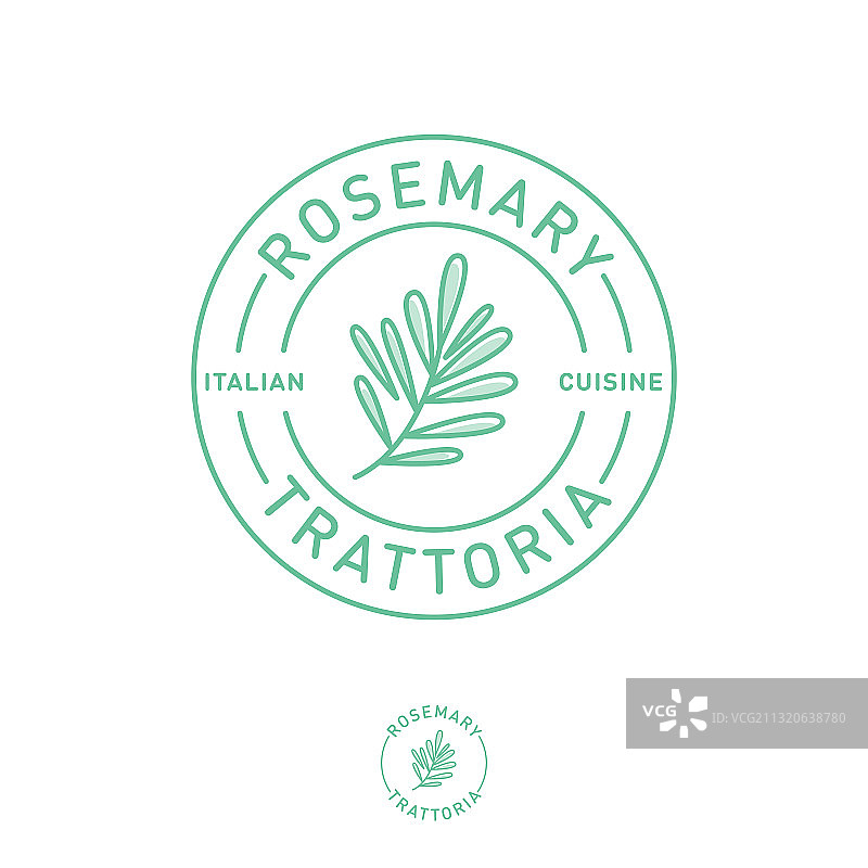 迷迭香意大利美食餐厅标志图片素材