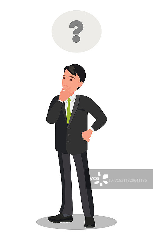 思考中的年轻商人图片素材