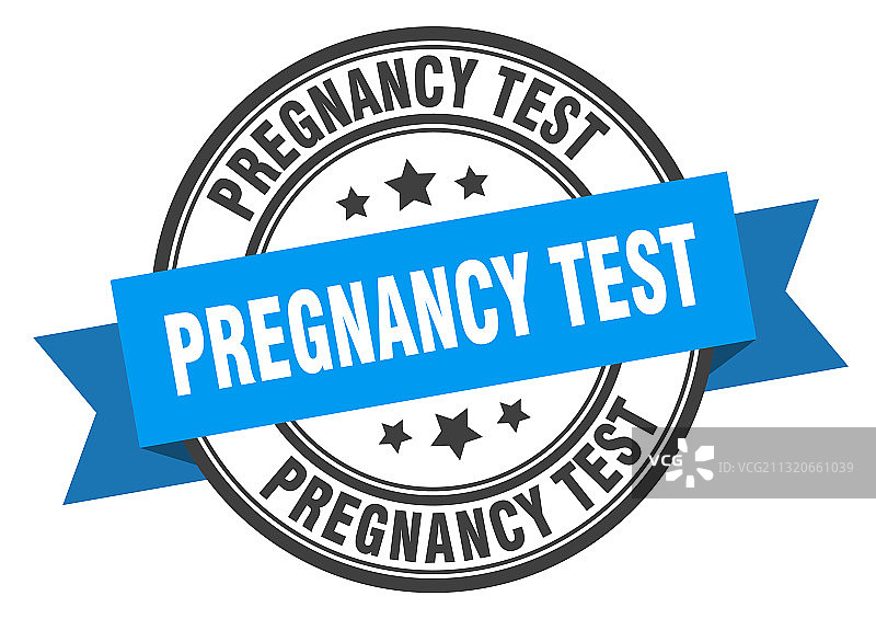 验孕棒标签圆形印章带状丝带图片素材