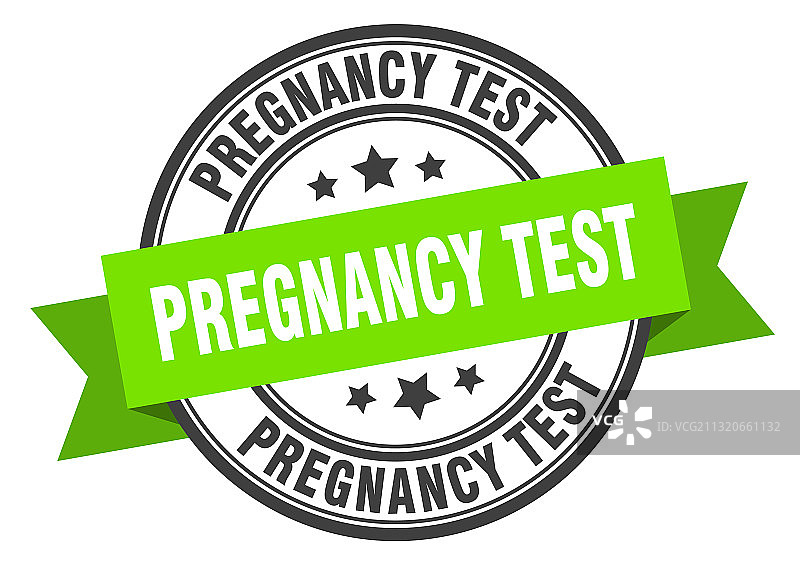 验孕棒标签圆形印章带状丝带图片素材