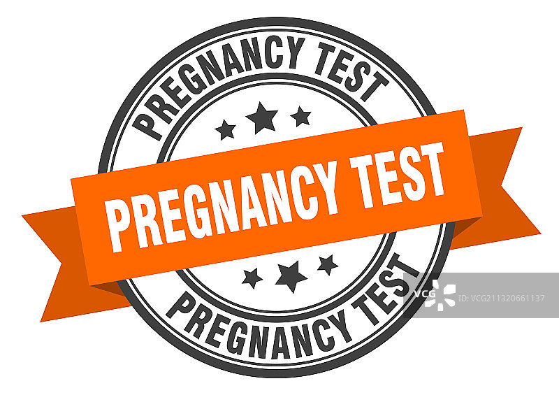 验孕棒标签圆形印章带状丝带图片素材