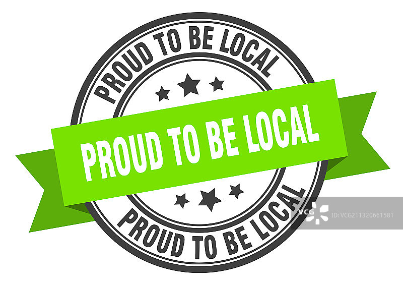 自豪的本地标签圆形邮票带图片素材